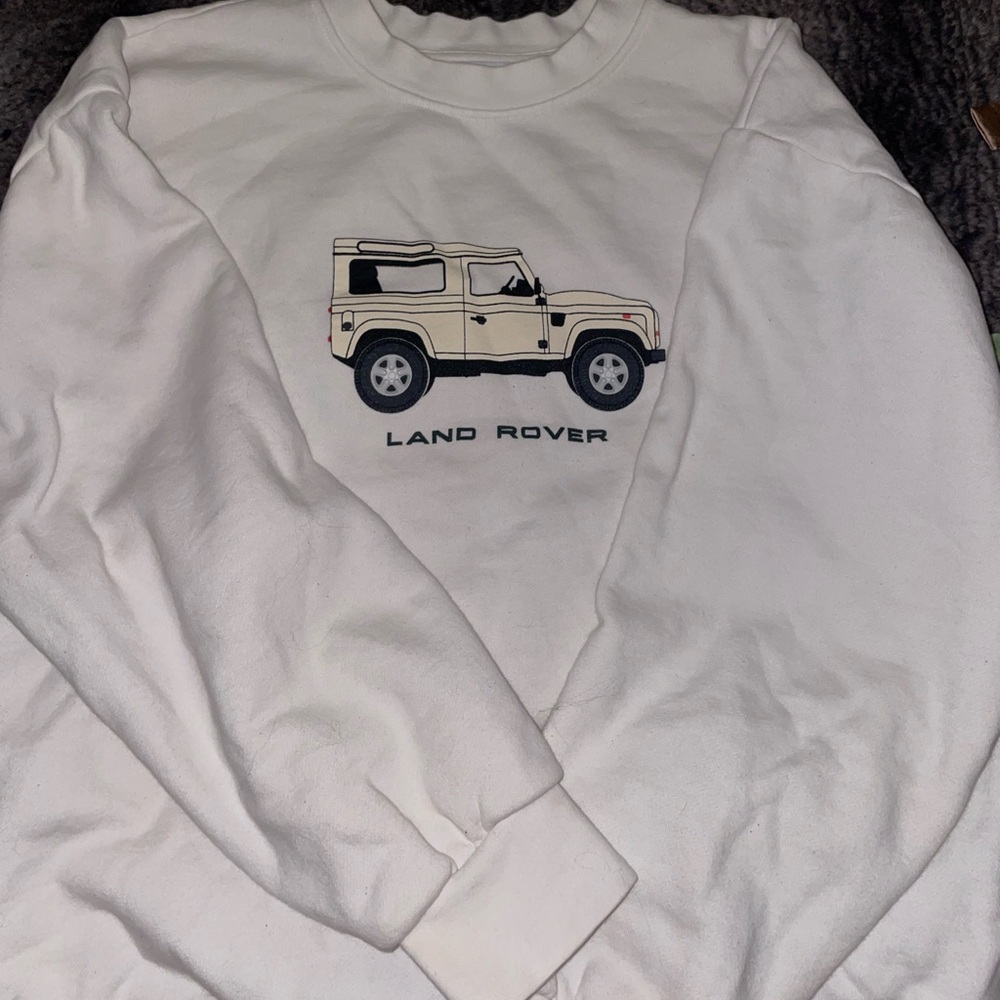 PacSun Cream Land Rover Sweatshirt
